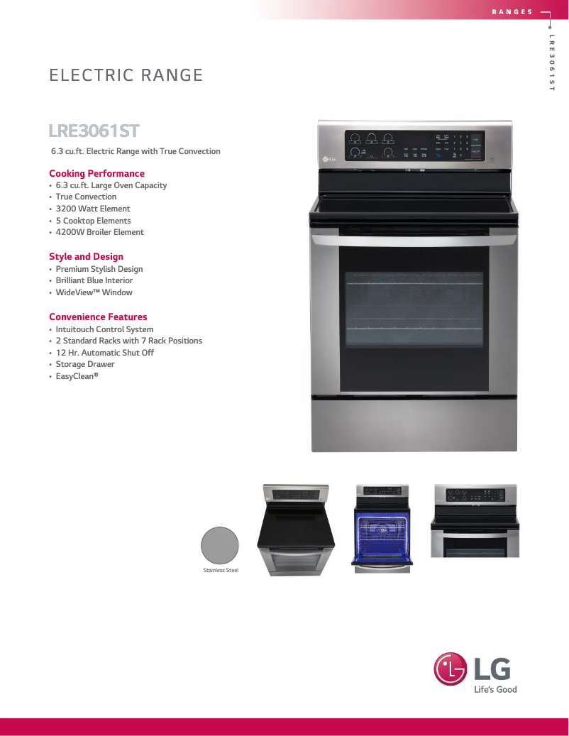 Página 1 del manual Ficha técnica LG LRE3061ST