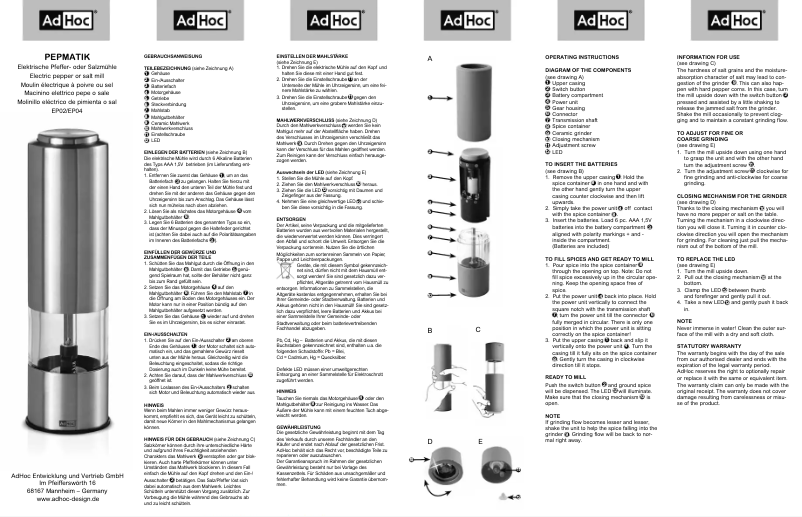 Page 1 de la notice Manuel utilisateur AdHoc PEPMATIK