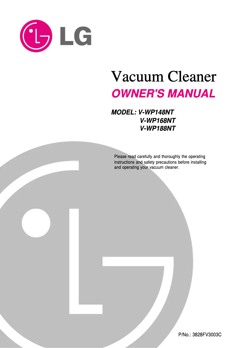 Page 1 de la notice Manuel utilisateur LG V-WP148NT