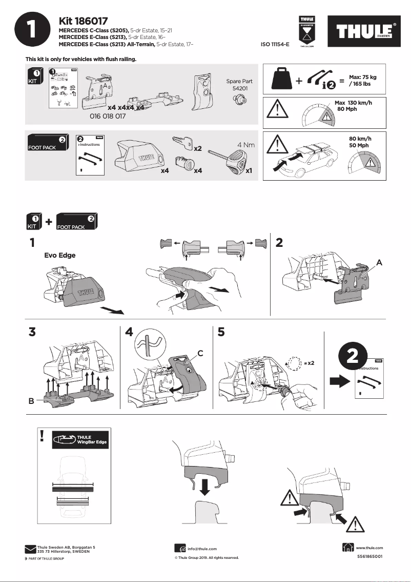 Page 1 de la notice Manuel utilisateur Thule Kit 186017