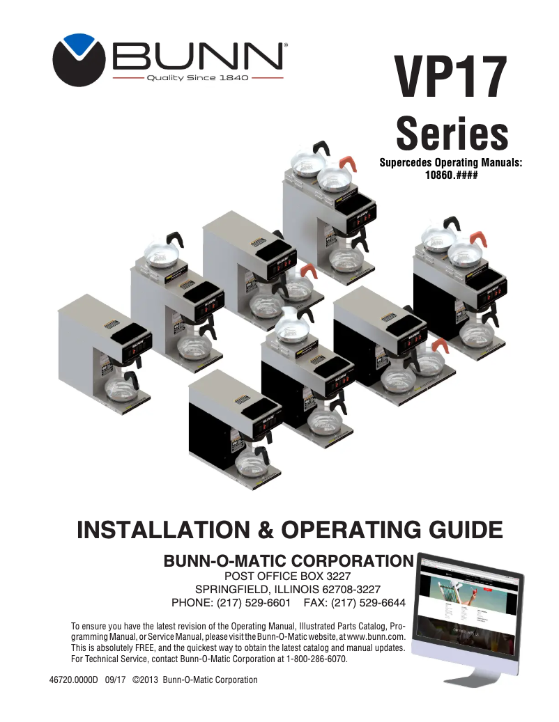 Image de la première page du manuel de l'appareil VP17-3