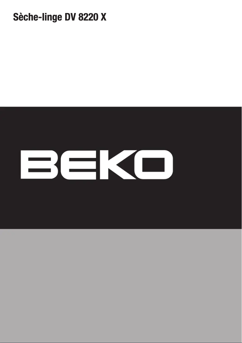 Page 1 de la notice Manuel utilisateur Beko DV8220X