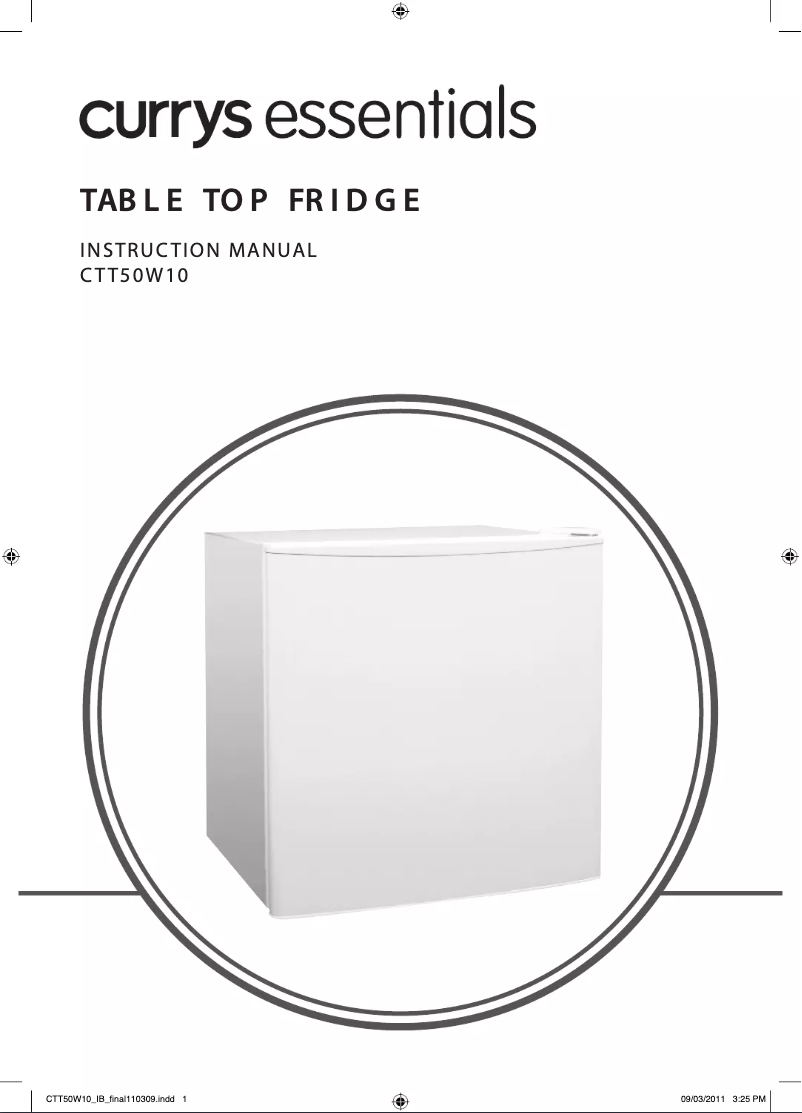 Image de la première page du manuel de l'appareil CTT50W10