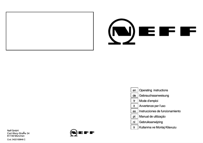 Page n°1 - Manuel utilisateur Neff T2526N0