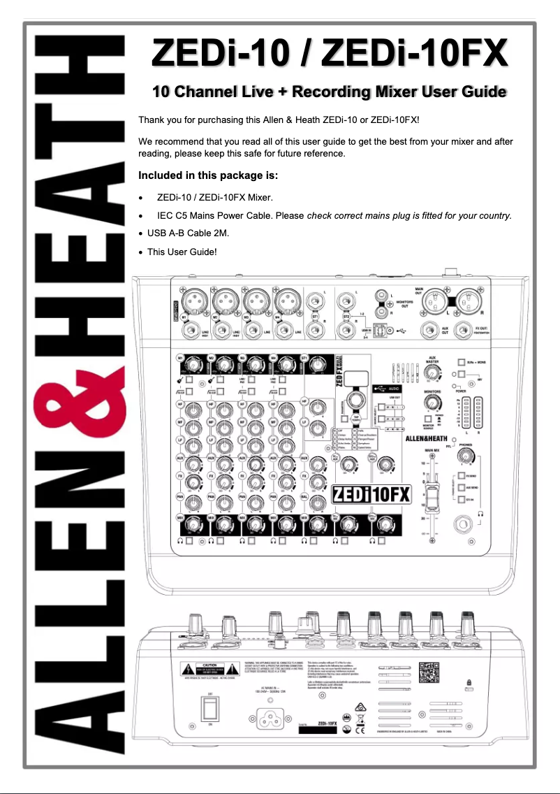 Página 1 del manual Manual de usuario Allen & Heath ZEDi-10