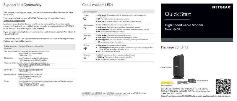 Image de la première page du manuel de l'appareil CM700