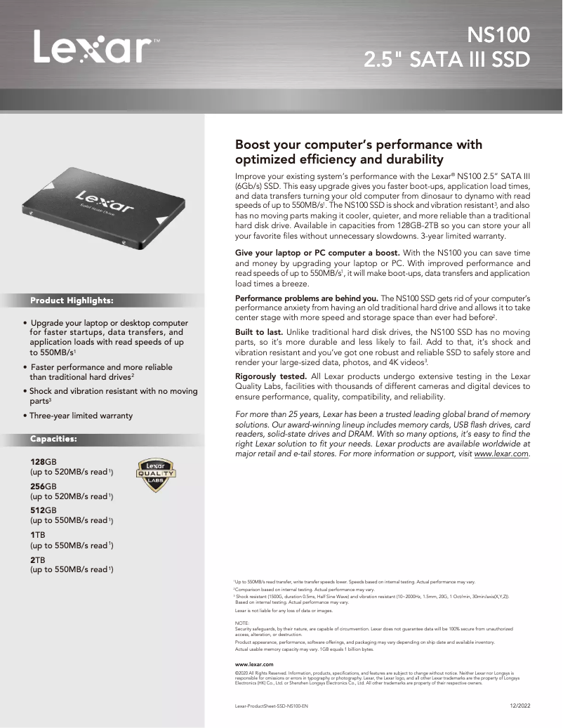 Image de la première page du manuel de l'appareil NS100