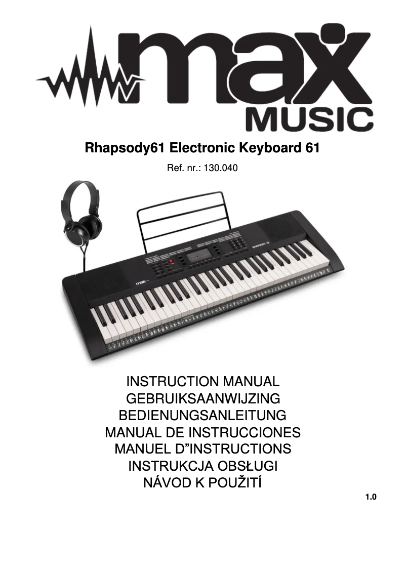 Page 1 de la notice Manuel utilisateur MAX Rhapsody61
