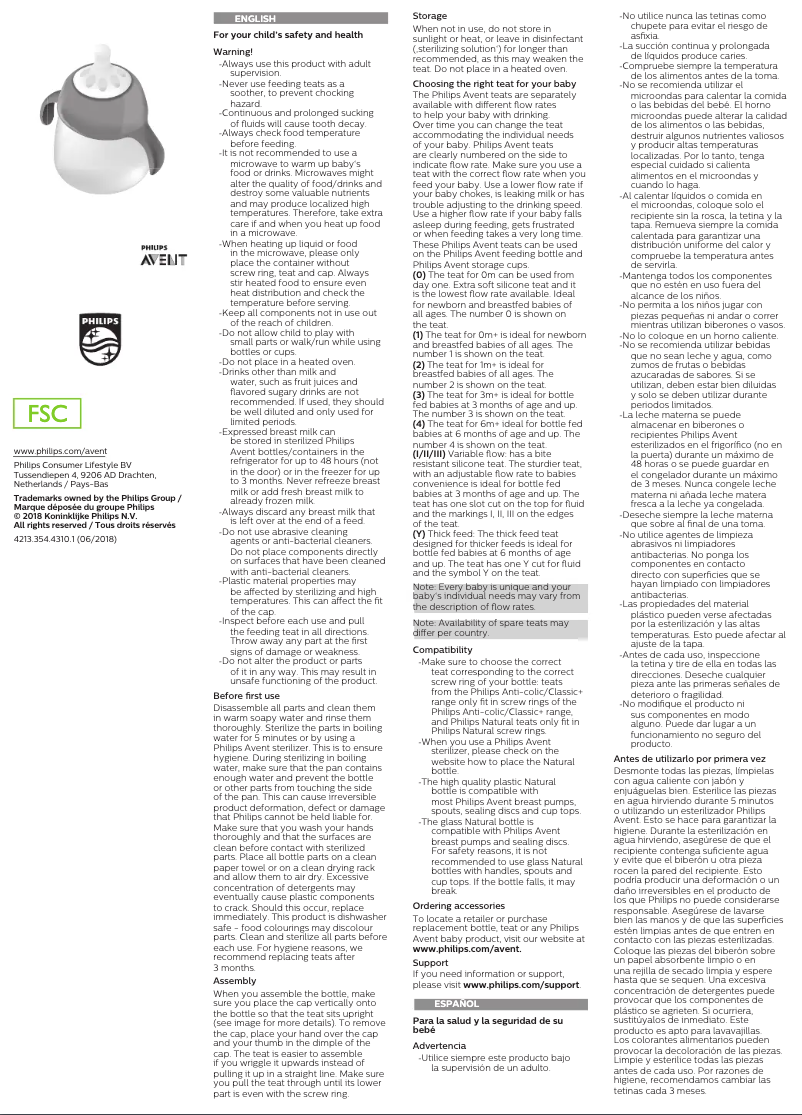 Image de la première page du manuel de l'appareil AVENT SCF251