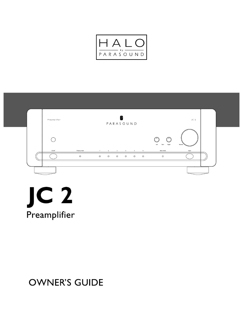Page n°1 - Manuel utilisateur Parasound Halo JC 2 BP