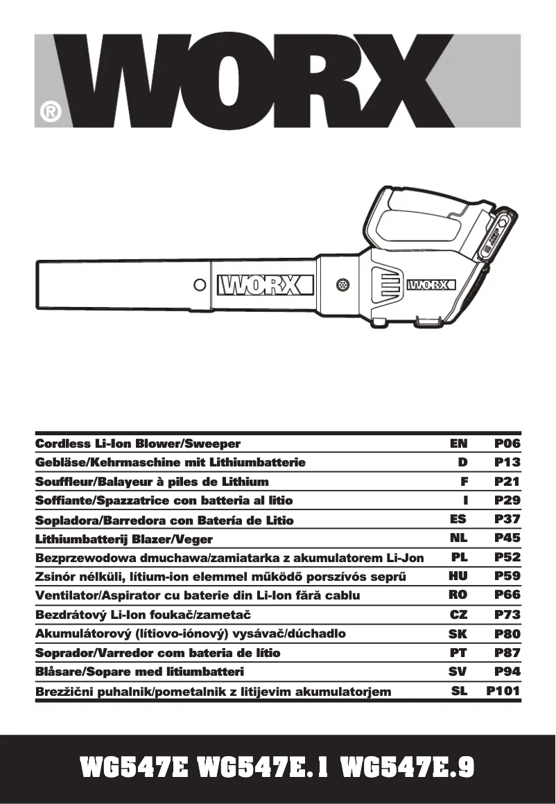 Page 1 de la notice Manuel utilisateur Worx WG547E.1