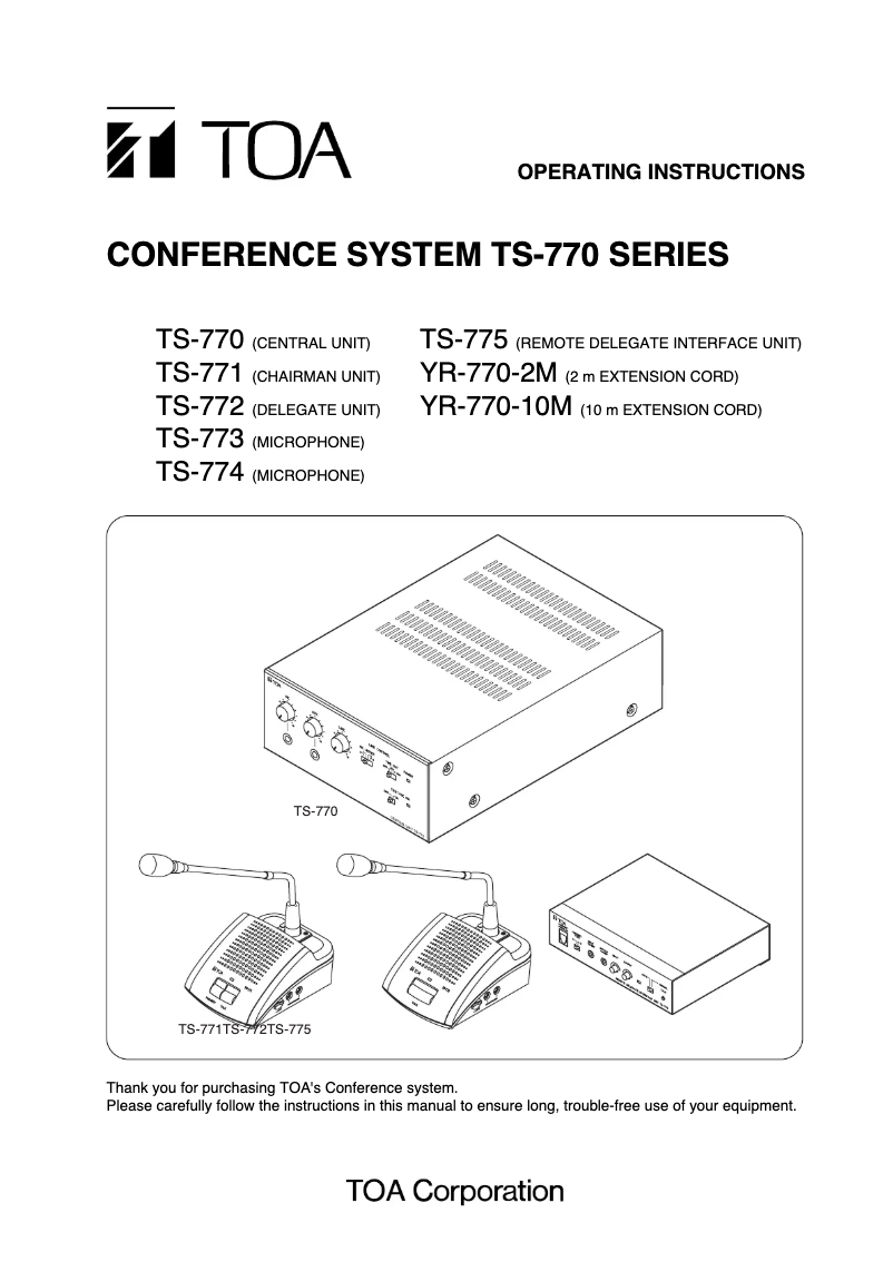 Página 1 del manual Manual de usuario TOA TS-774