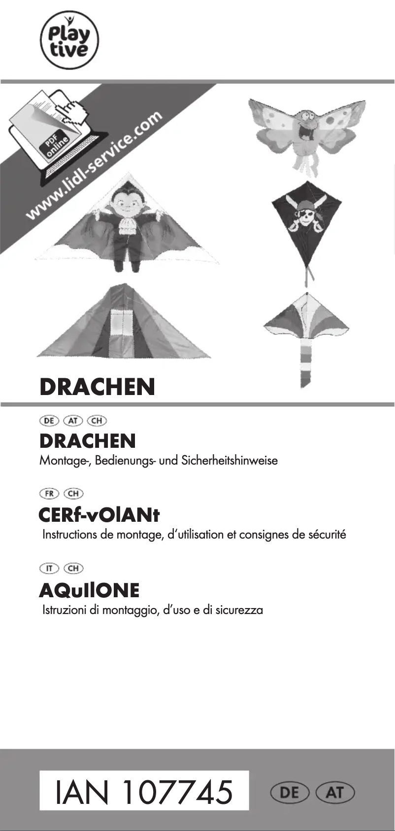 Page 1 de la notice Manuel utilisateur Playtive IAN 107745