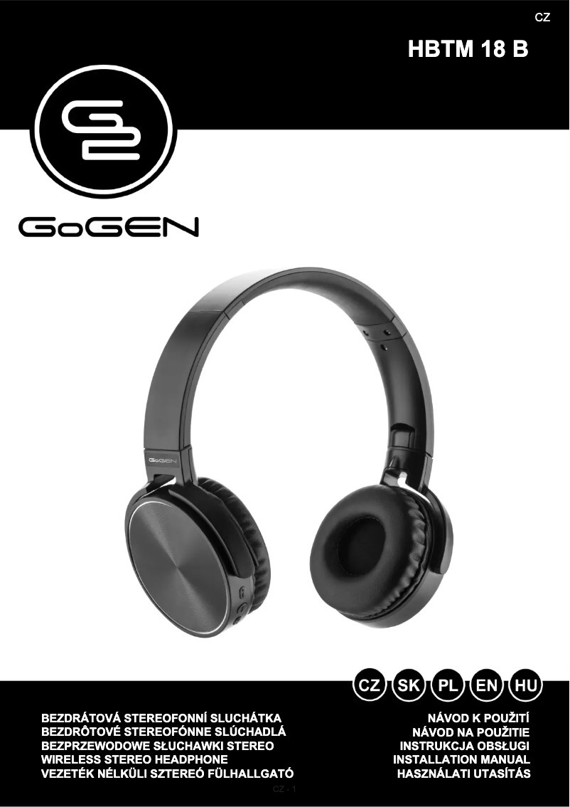 Page n°1 - Manuel utilisateur GoGen HBTM 18B