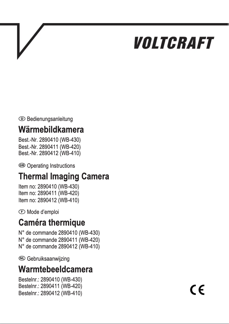 Page 1 de la notice Manuel utilisateur Voltcraft WB-430