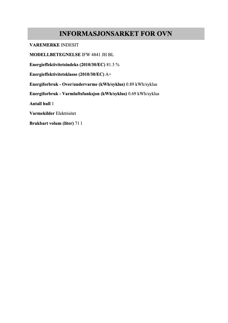 Page 1 de la notice Manuel utilisateur Indesit IFW 4841 JH BL