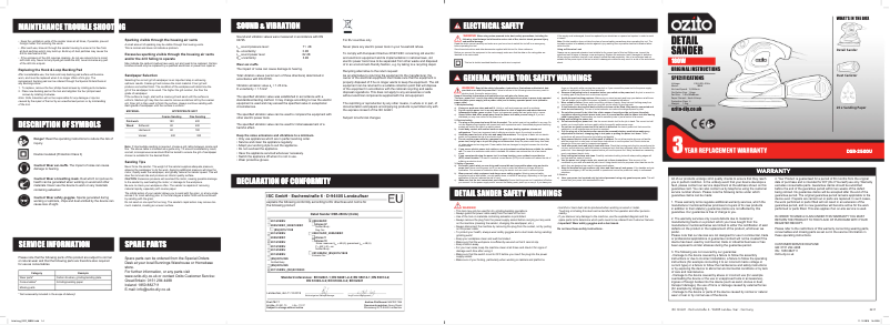 Page 1 de la notice Manuel utilisateur Ozito DSR-2500U