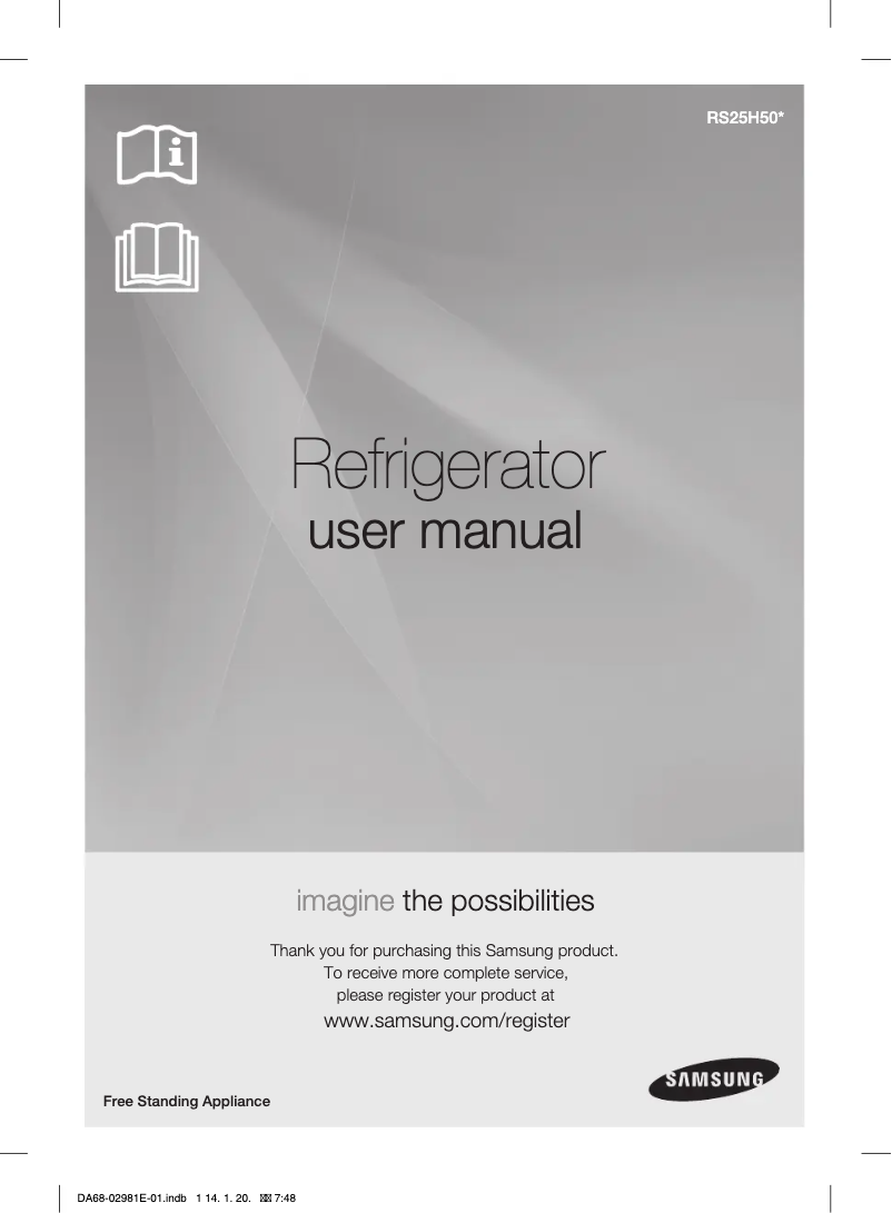 Page n°1 - Manuel utilisateur Samsung RS25H5000SR
