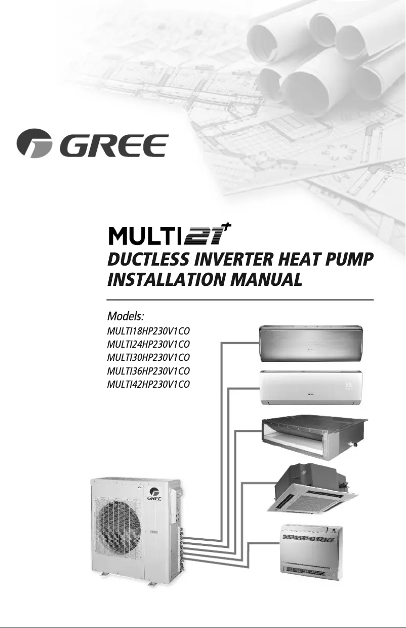 Page 1 de la notice Manuel utilisateur Gree MULTI42HP230V1CO