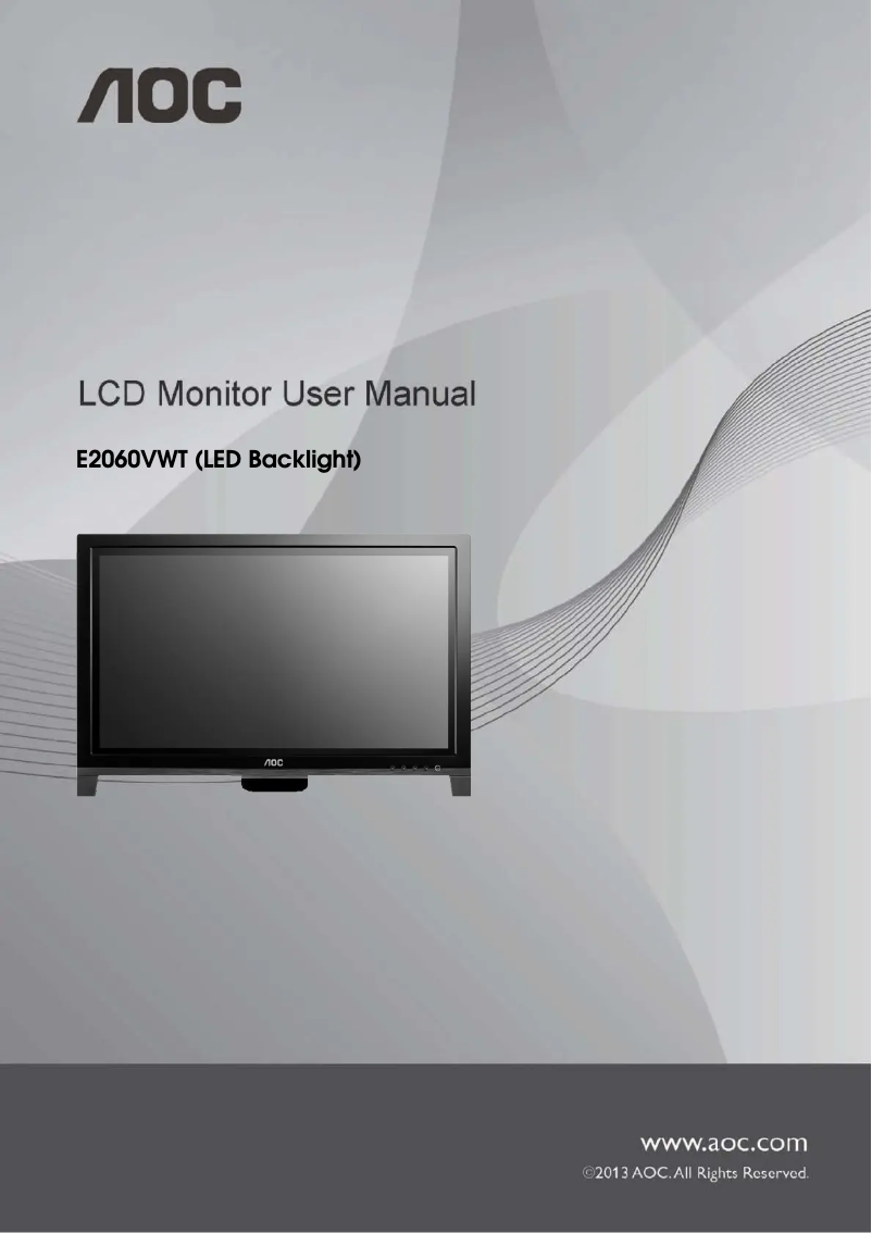 Page n°1 - Manuel utilisateur AOC E2060VWT