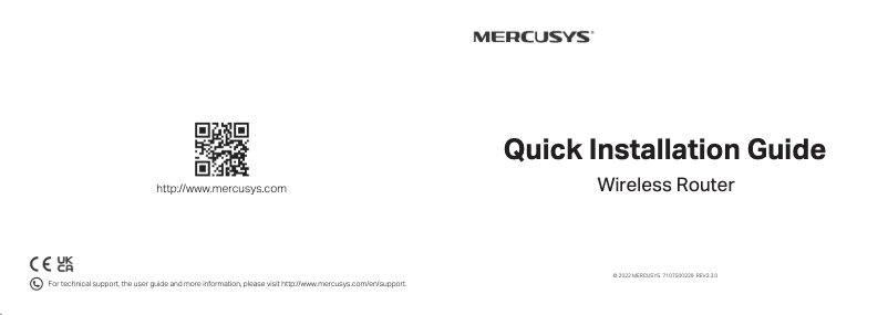 Page 1 de la notice Guide d'installation Mercusys MW305R