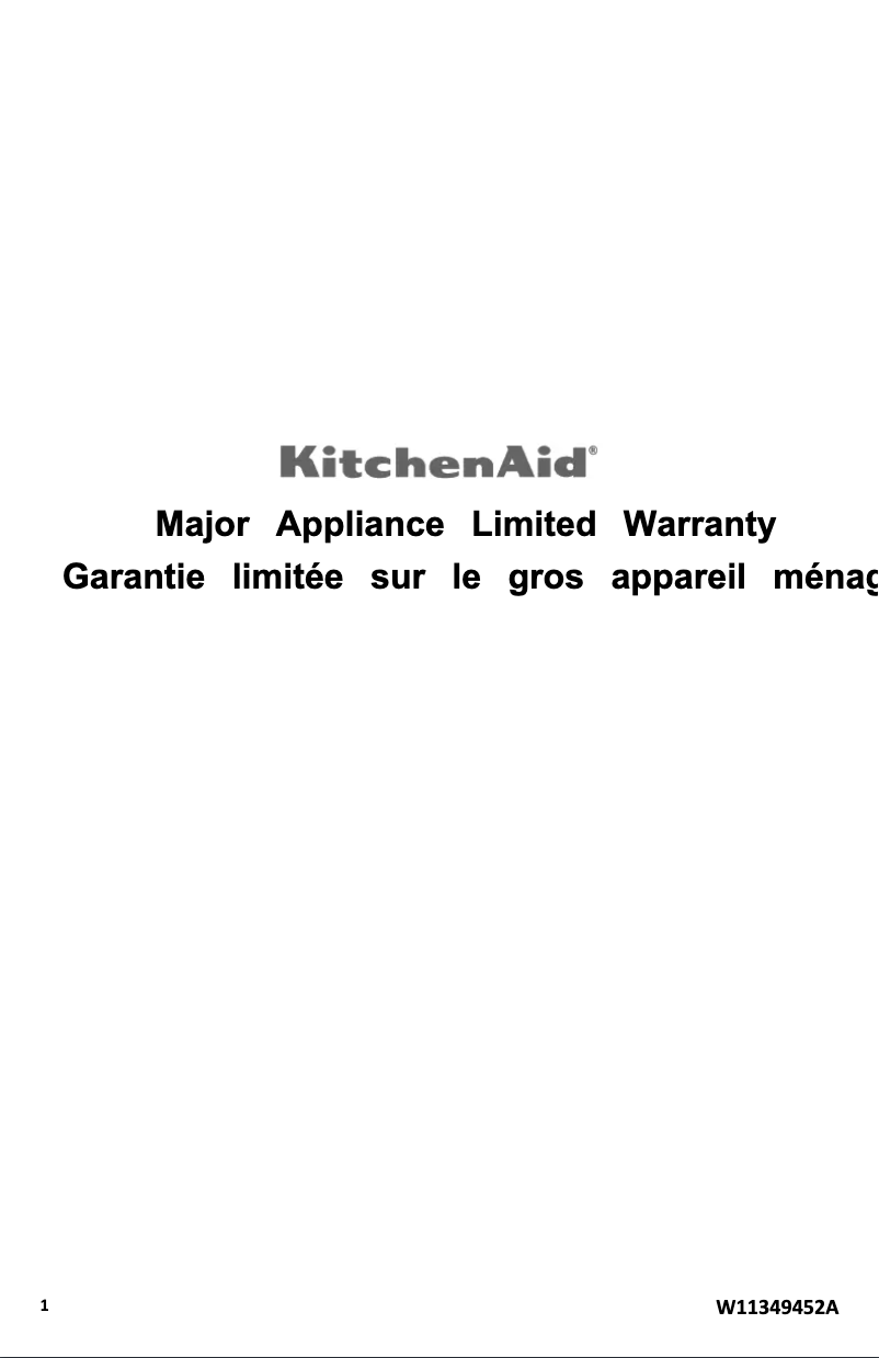 Página 1 del manual Información de garantía KitchenAid KGCC506RBL