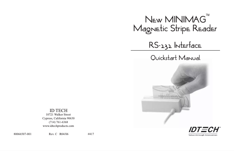 Page n°1 - Manuel utilisateur ID Tech MiniMag II