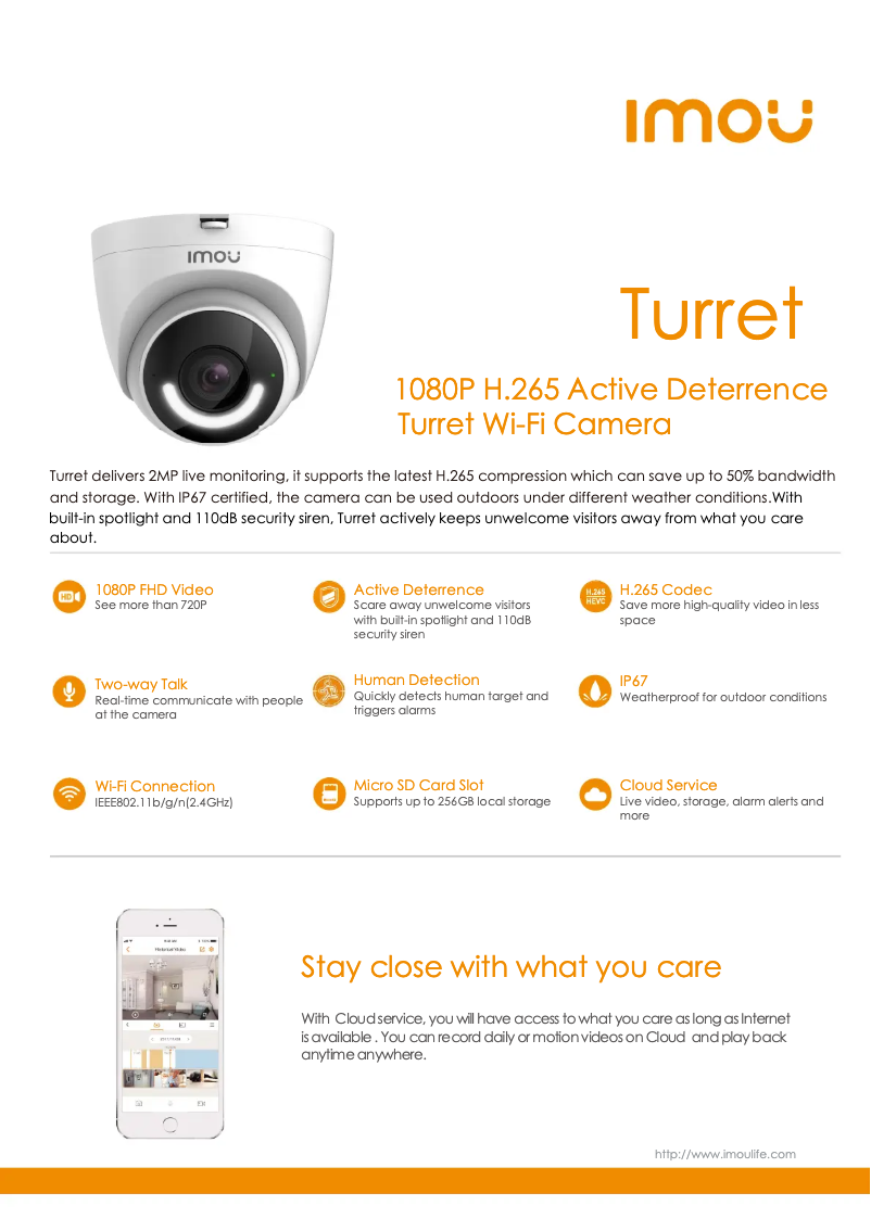 Página 1 del manual Ficha técnica Imou Turret