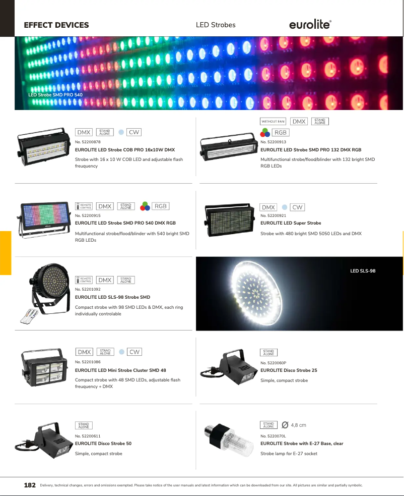 Image de la première page du manuel de l'appareil LED Strobe SMD PRO 132 DMX RGB