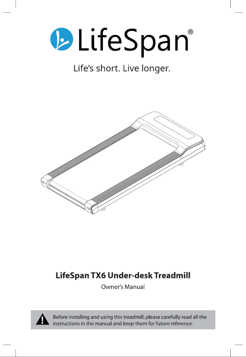 Page n°1 - Manuel utilisateur LifeSpan TX6