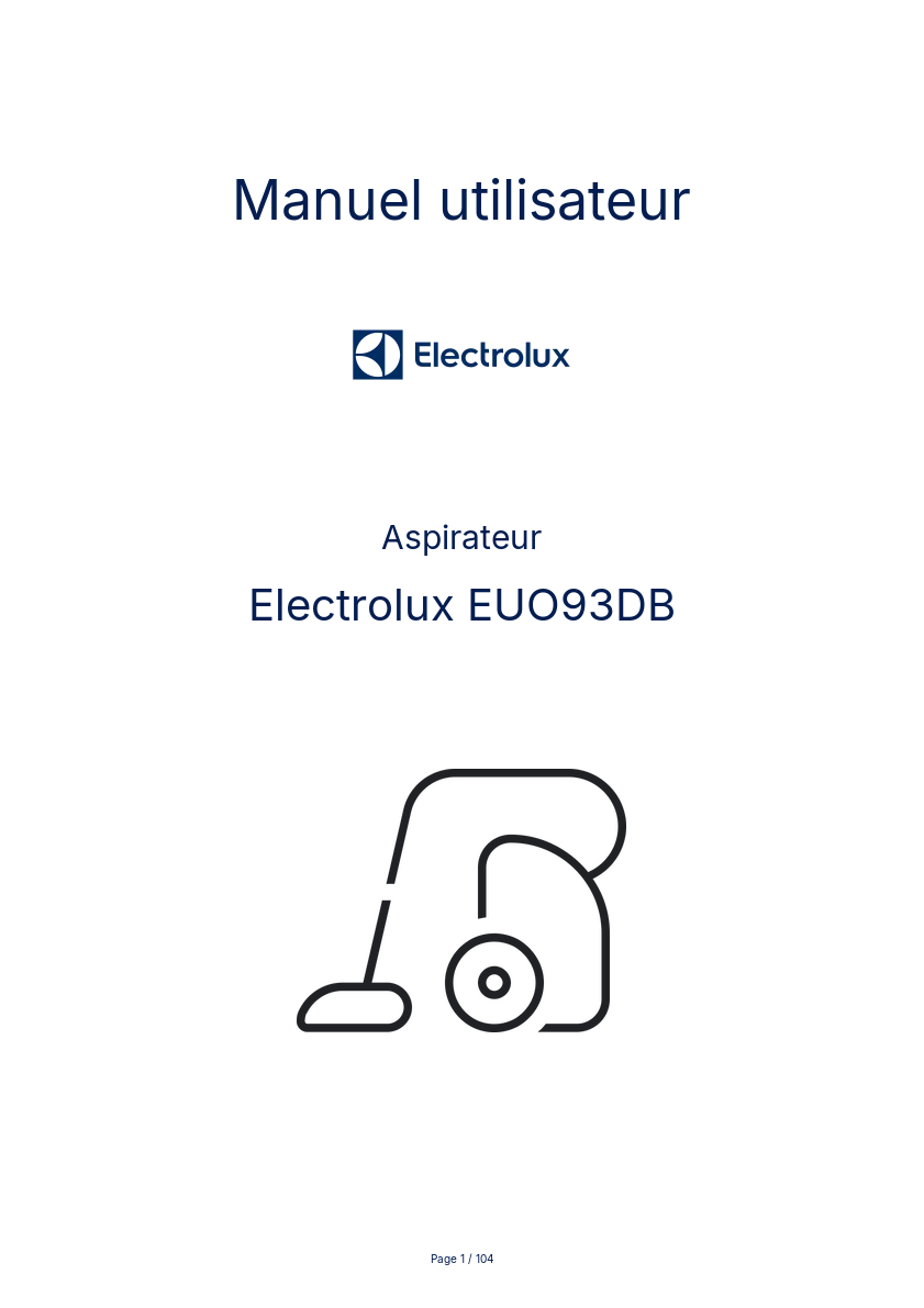 Image de la première page du manuel de l'appareil EUO93DB