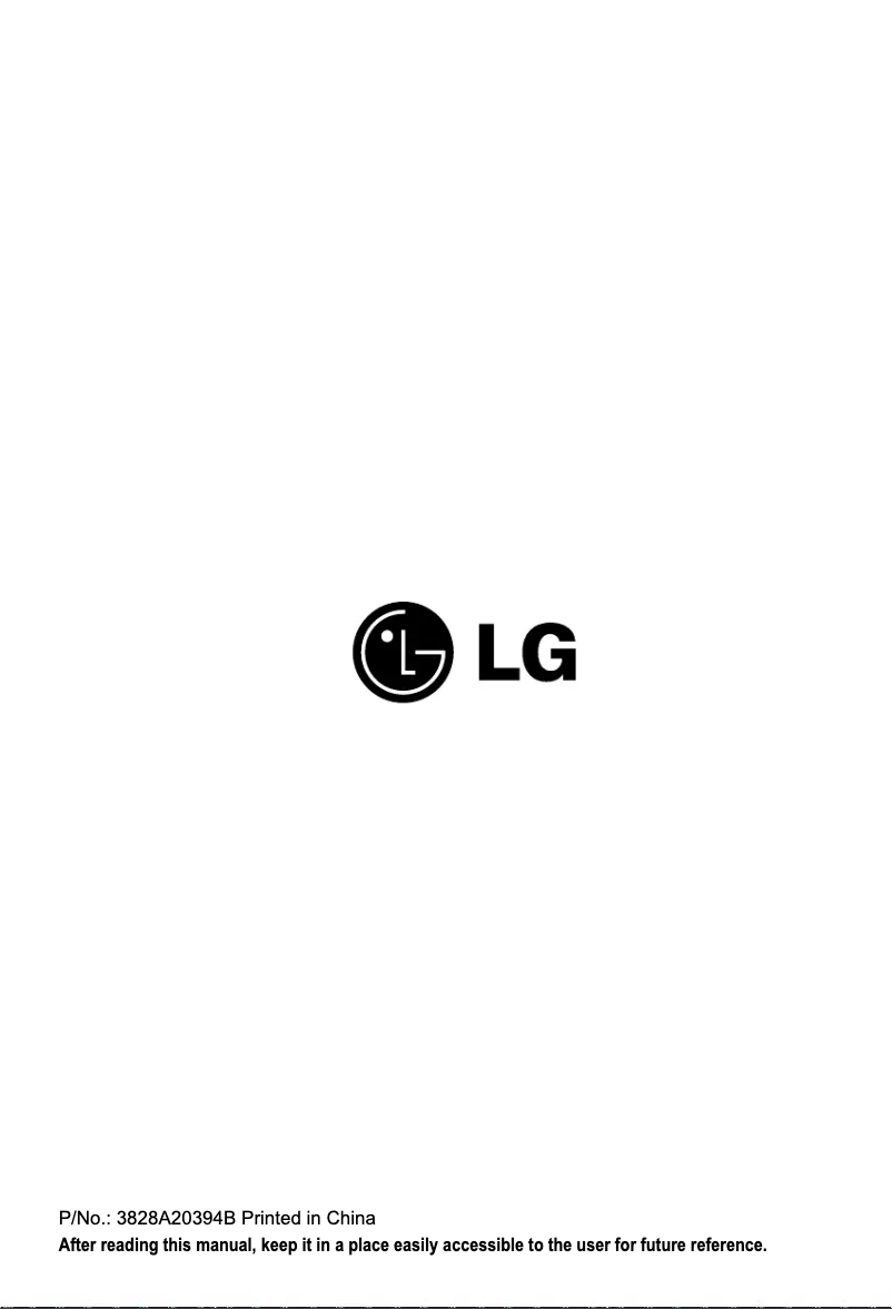 Page 1 de la notice Manuel utilisateur LG AMNH126BTG0