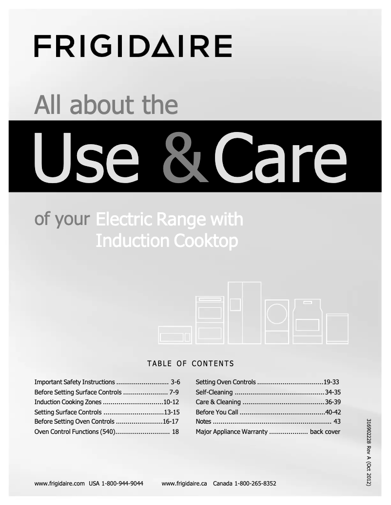 Page 1 de la notice Manuel utilisateur Frigidaire FGIF3071NF