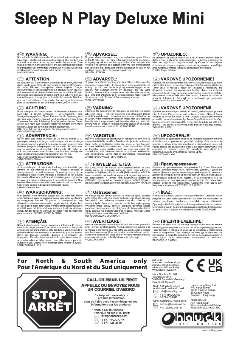 Page 1 de la notice Manuel utilisateur Hauck Sleep N Play Deluxe Mini