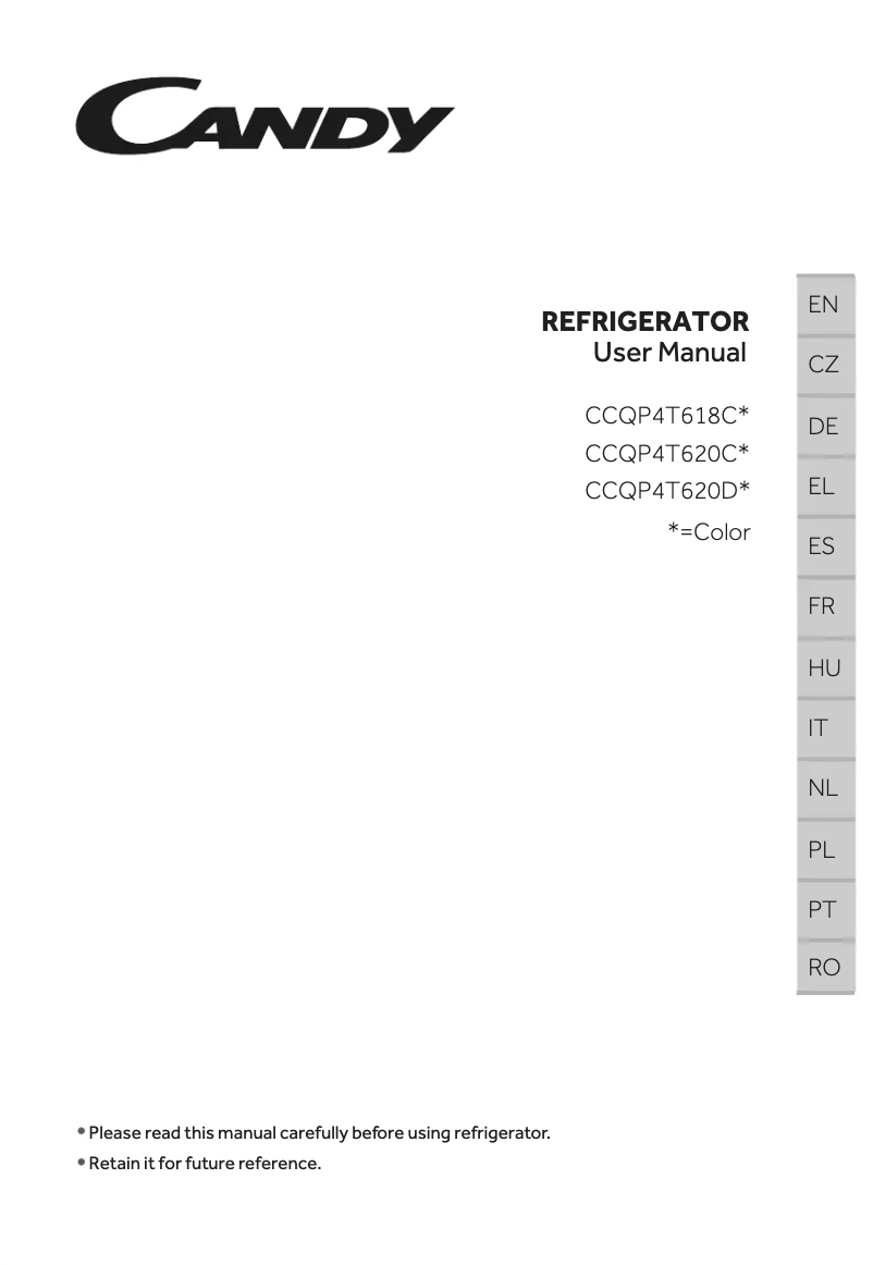 Page 1 de la notice Manuel utilisateur Candy CCQP4T618CX