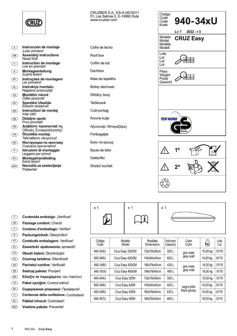 Imagen de la primera página del manual del dispositivo Easy 480N
