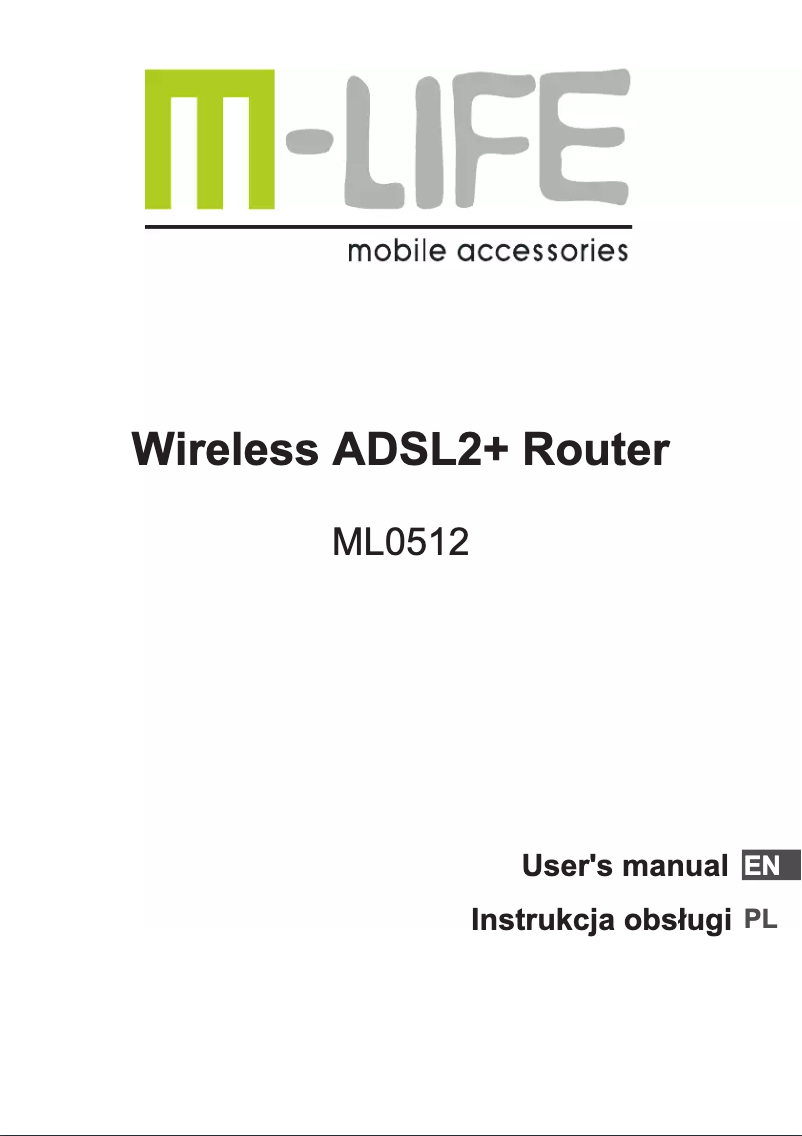 Page n°1 - Manuel utilisateur M-life ML0512