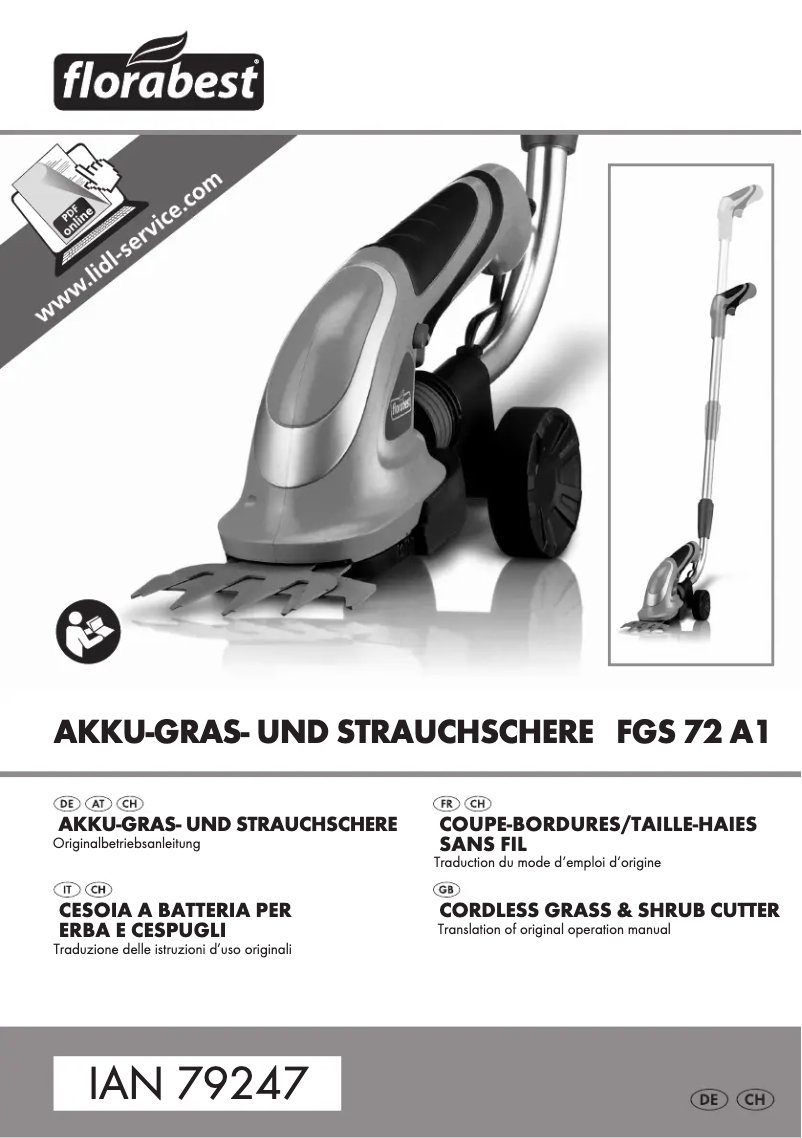 Image de la première page du manuel de l'appareil FGS 72 A1