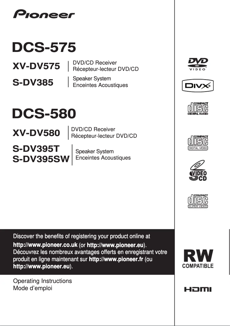 Page 1 de la notice Manuel utilisateur Pioneer DCS-575