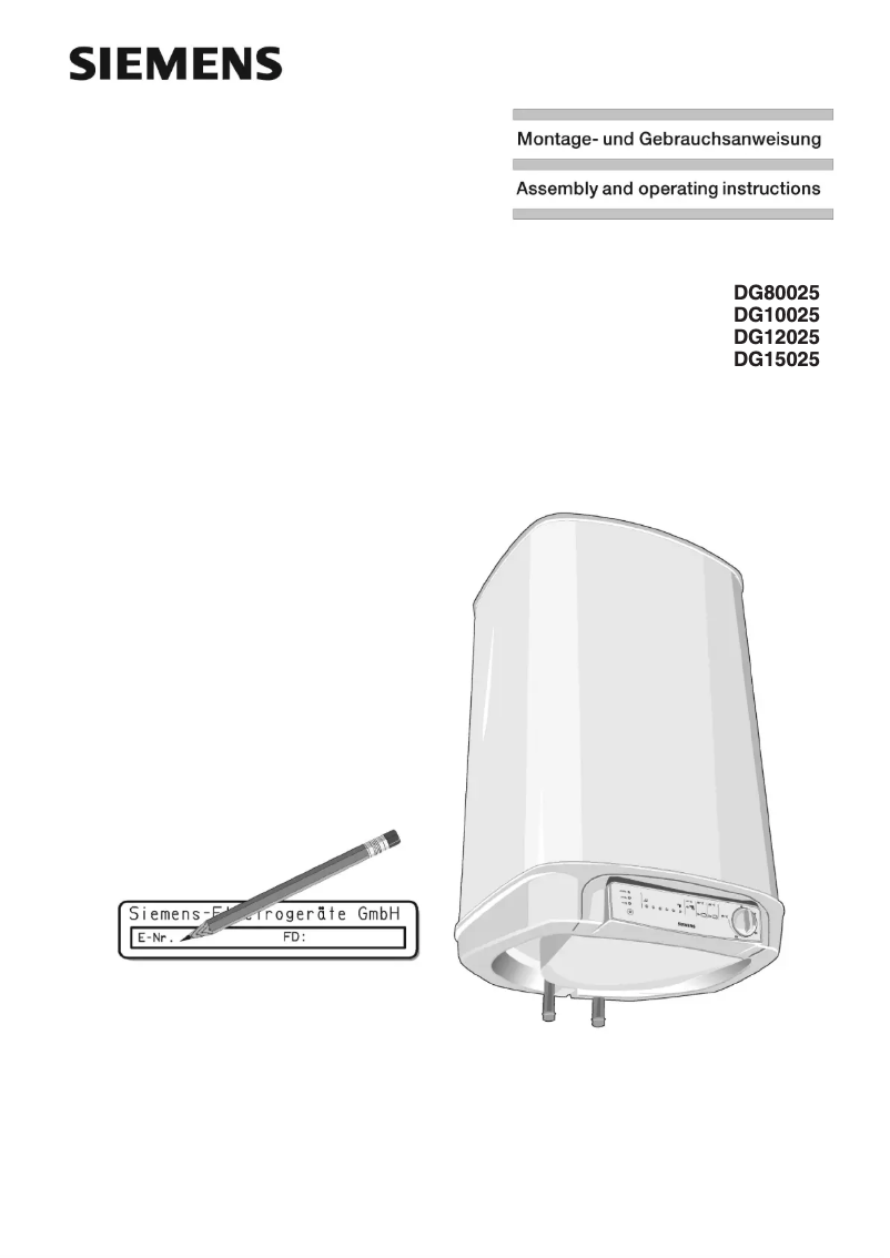 Page 1 de la notice Mode d'emploi Siemens DG10025