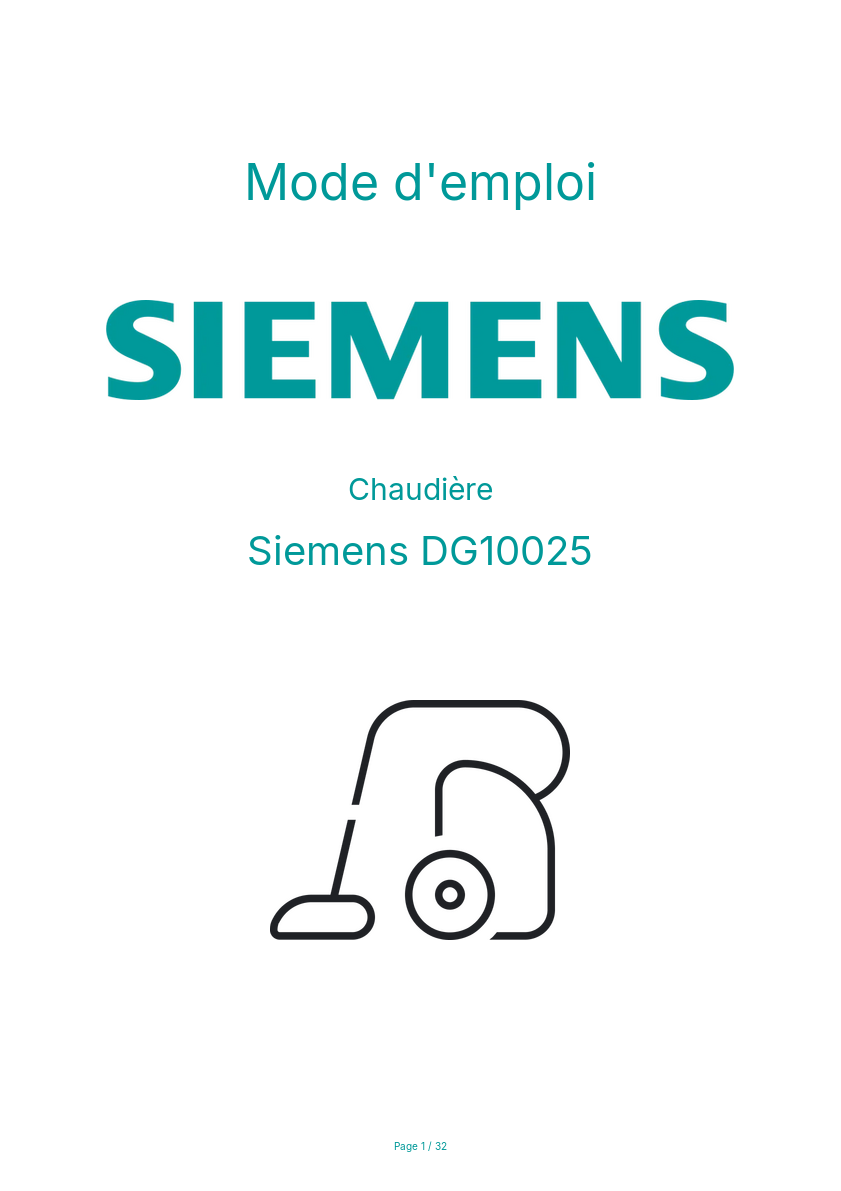 Image de la première page du manuel de l'appareil DG10025