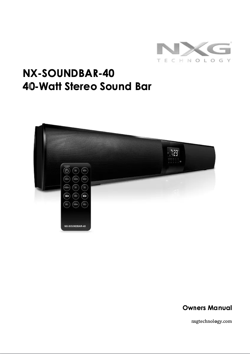 Page n°1 - Manuel utilisateur Nxg NX-SOUNDBAR-40