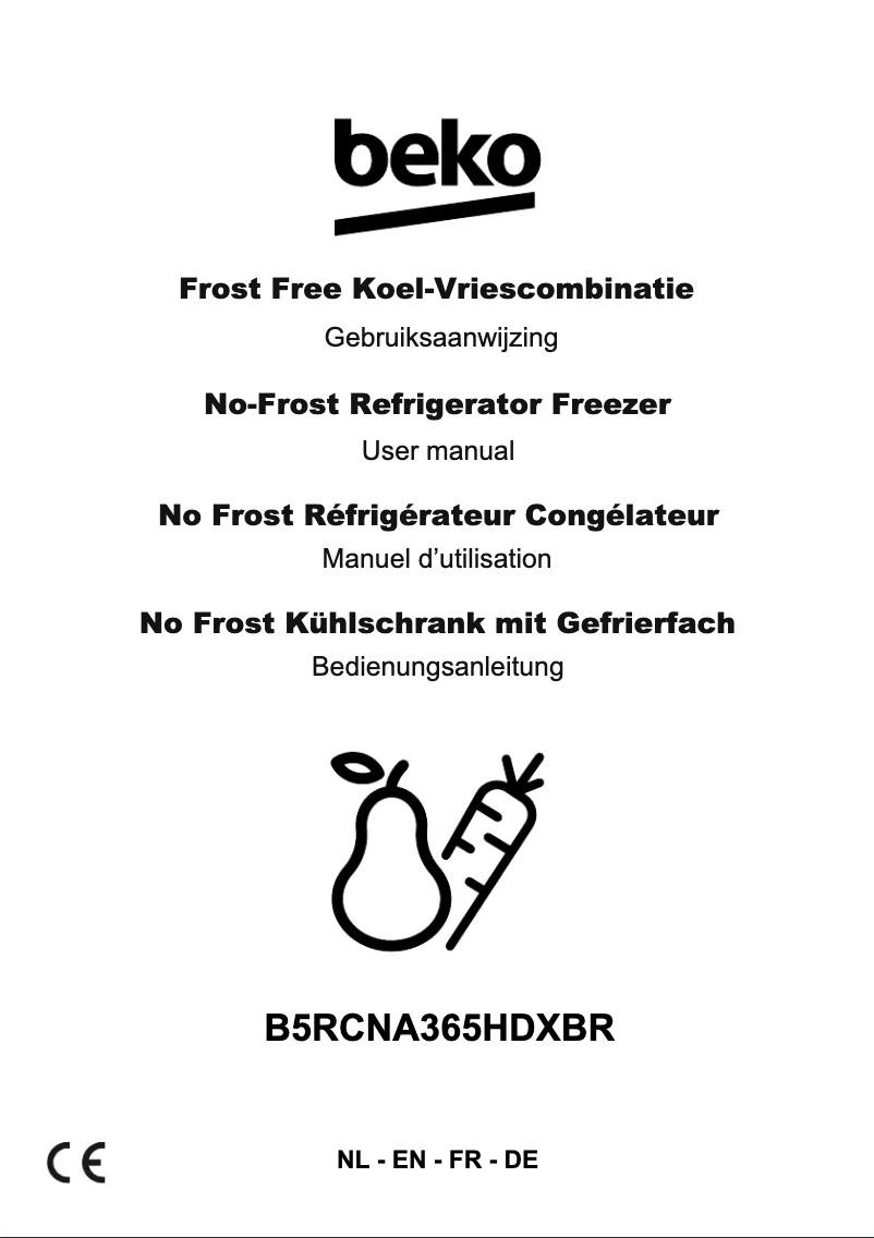 Page 1 de la notice Manuel utilisateur Beko B5RCNA365HDXBR
