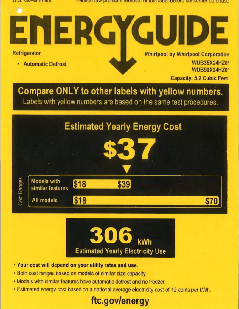 First page image of the manual for WUB50X24HZ