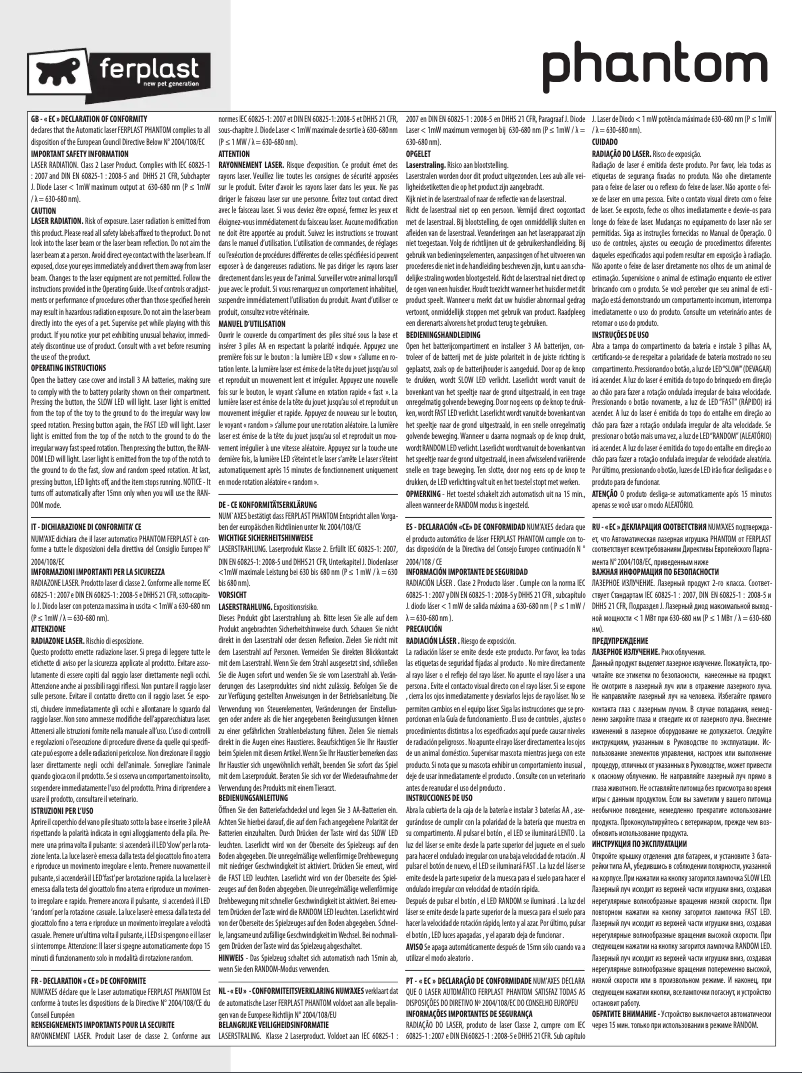 Image de la première page du manuel de l'appareil Phantom