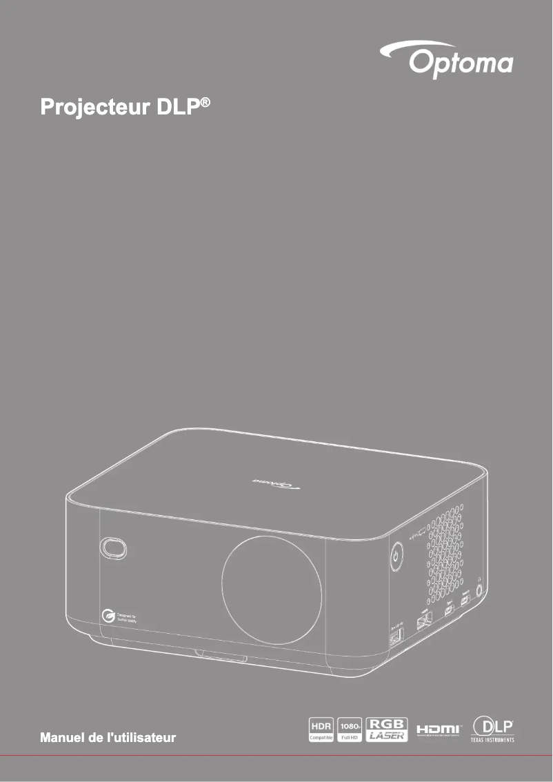 Page 1 de la notice Manuel utilisateur Optoma ML1080