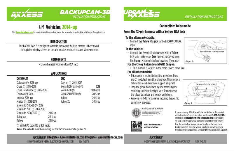 Image de la première page du manuel de l'appareil BACKUPCAM-3