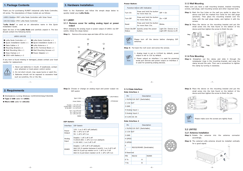 Image de la première page du manuel de l'appareil LN1152