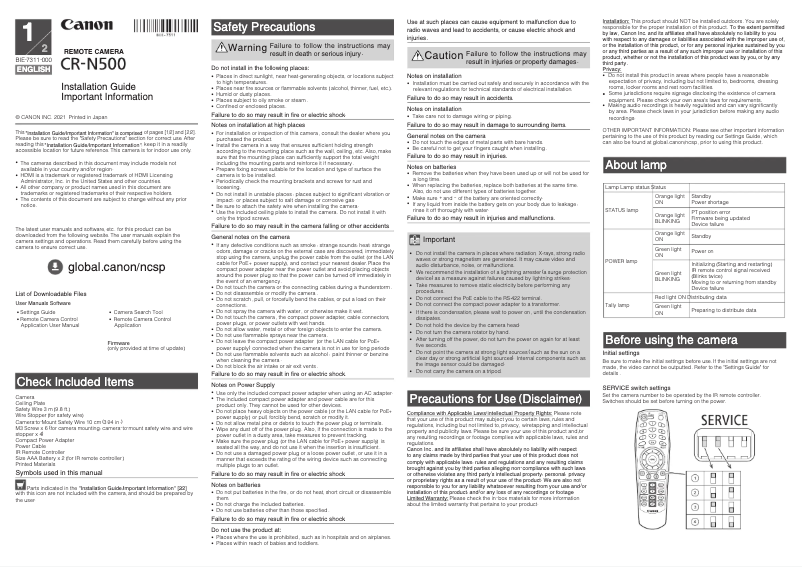 Image de la première page du manuel de l'appareil CR-N500