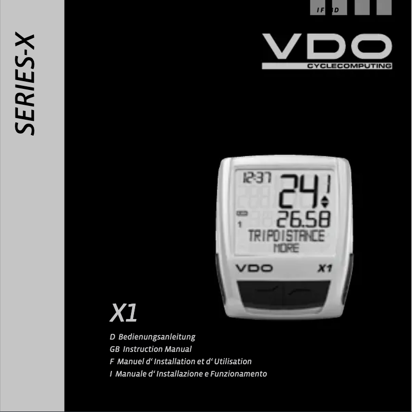 Image de la première page du manuel de l'appareil X1